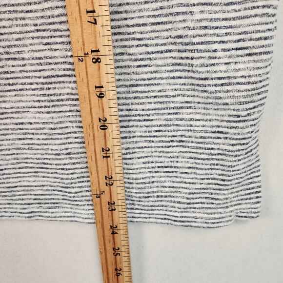 Studio B Bobeau T-Shirt Women M White Navy Striped Short Sleeve Top EUC - Picture 11 of 14